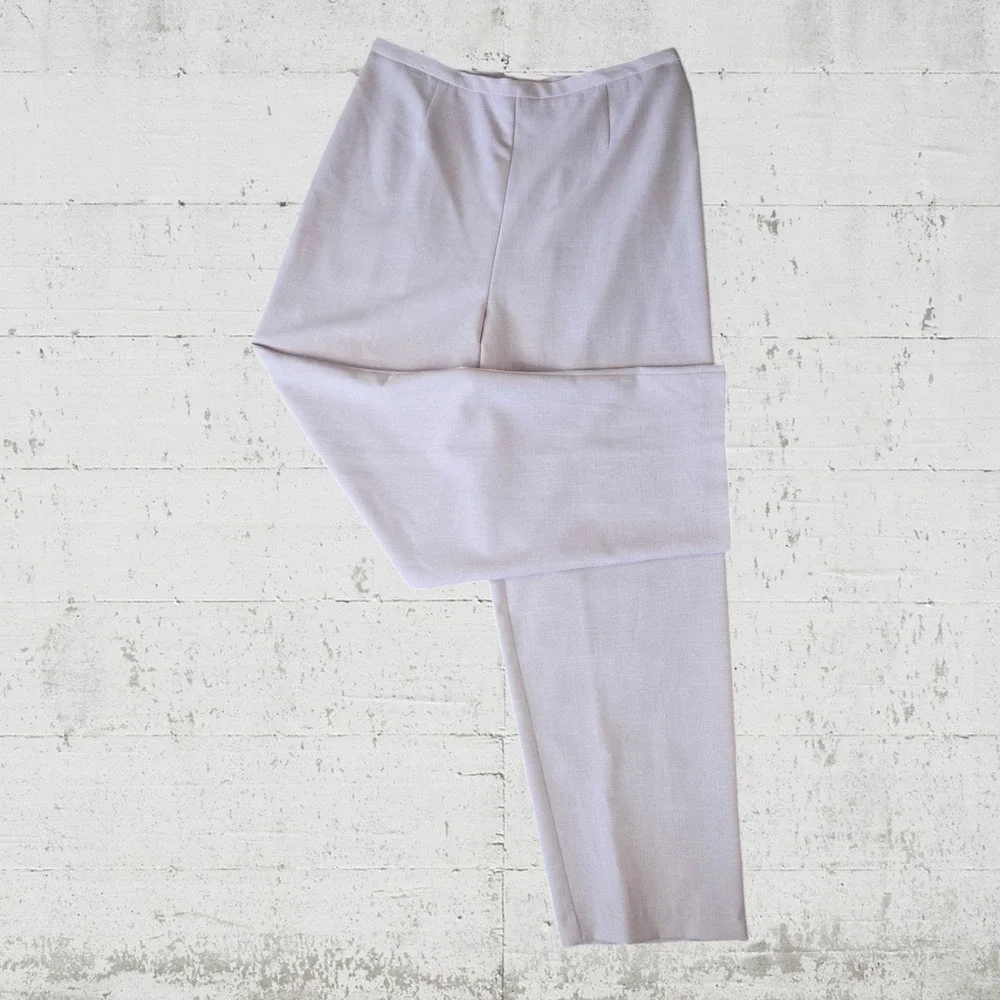 Vintage 90s Light Pink Pantsuit Short Sleeve Blazer Trousers Size Large 12/14